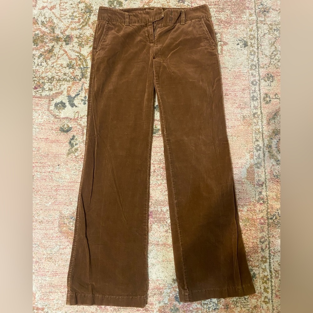 Vintage J Crew City Fit Velour Brown Pants. Perfect for Fall and Winter!